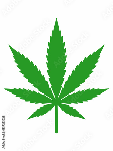 Green marijuana leaf silhouette vector illustration