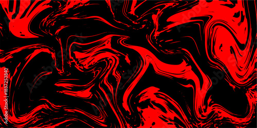  Red colorful marble pattern of the blend of curves. Marbleized bright effect with fluid painting, background for kitchen. Marble Red Alcohol Ink Wavy Liquid Texture blend of curves. 