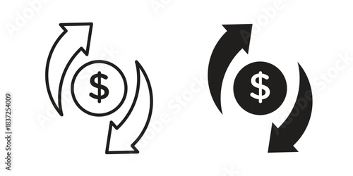 Money transfer icons set. Simple set of vector illustrations