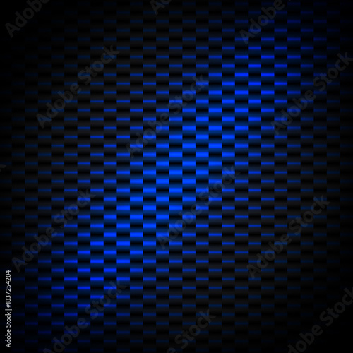 Electric Blue Neon Woven Grid Texture Background with Futuristic Glow