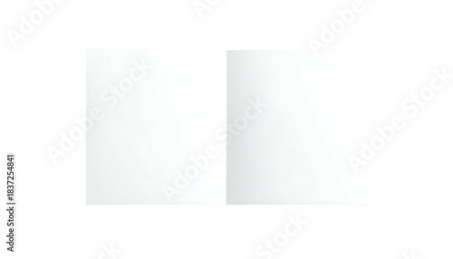 A stark, minimalist illustration of a book or pamphlet opened to a double-page spread. Pure white pages