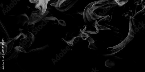 Gray smokes or steam, for use on dark background. Smoke steam set of airborne particulates and gases emitted. Set of several realistic transparent gray smokes or steam, for use on dark background.