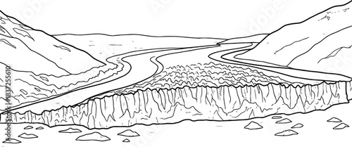 elemental flow unveiling the raw, untamed power of icy landscapes, isolated on transparent background