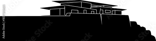 elevated blueprint where modernity meets foundation, shaping tomorrows skyline, isolated on transparent background