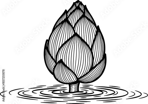 ink bloom natures elegant unfolding, echoing in waters tranquil embrace, isolated on transparent background