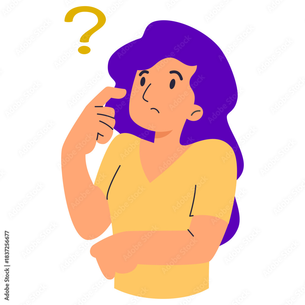 Obraz premium girl with question mark