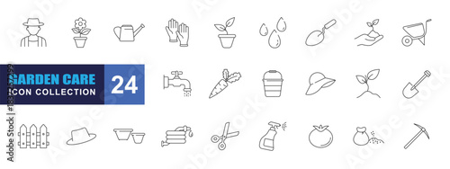 collection of  garden care icons, editable stroke.	