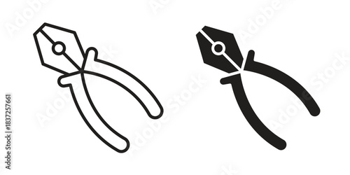 Pliers icons set. Simple set of vector illustrations