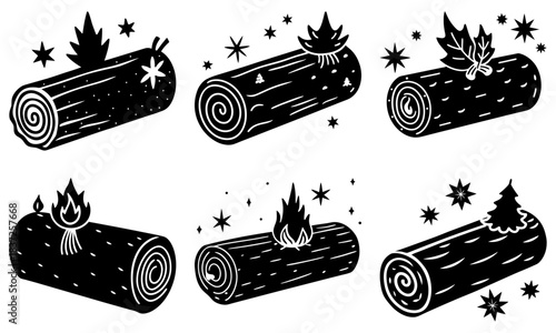 christmas yule log vector