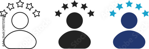 User Experience and Customer Feedback Icon Set. Star Rating, Review, and Satisfaction Symbols