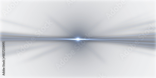 Abstract perspective of converging light streaks and radial lines against a dark blue gradient background
