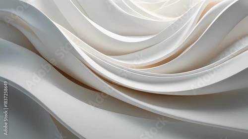 Wallpaper Mural Elegant White Flowing Layers with Smooth Abstract Wave Texture Torontodigital.ca