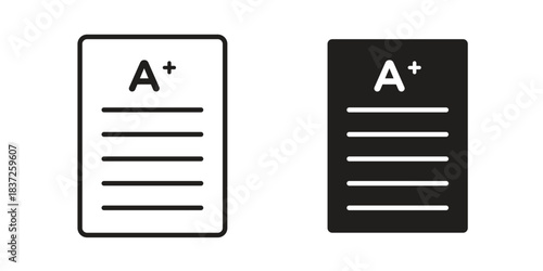 Report card icons set. Simple set of vector illustrations