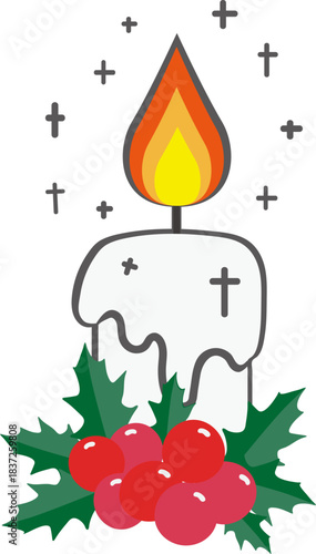 밝게 빛나는 크리스마스 장신 촛불