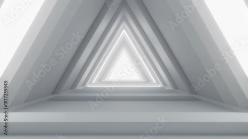 Wallpaper Mural Minimal Futuristic White Triangle Tunnel with Clean Geometric Architecture Torontodigital.ca