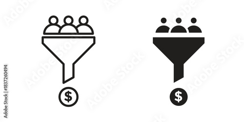 Sales funnel icons set. Simple set of vector illustrations