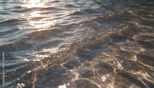 Fototapeta Naklejka Na Ścianę i Meble -  Sunlit sea water surface