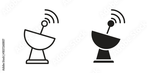 Satellite dish icons set. Simple set of vector illustrations