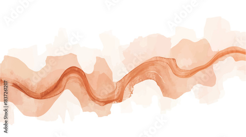 Pastel red watercolor with transparencies for wedding decor elements. Watercolor texture for cards, greetings, and invitations. Brushstrokes and splashes.