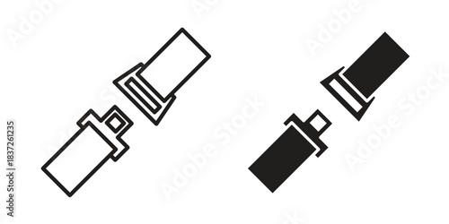Seatbelt icons set. Simple set of vector illustrations