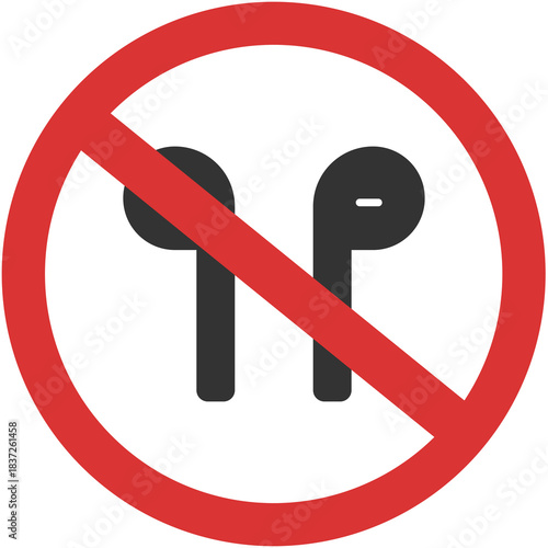no earbuds sign