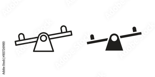 Seesaw icons set. Simple set of vector illustrations