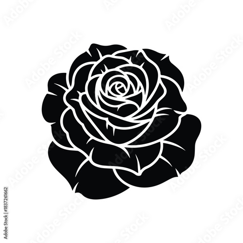 Rose Silhouette Vector Minimalist Golap Flower Design