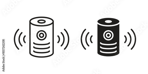 Smart speaker icons set. Simple set of vector illustrations