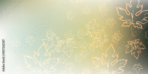 Elegant botanical pattern of delicate glowing line art maple leaves scattered in a graceful design.