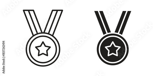 Sports medal icons set. Simple set of vector illustrations