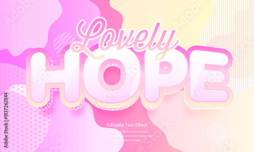 [Editable Text Effect Logo] ” Lovely Hope  Logo” The title logo style is a Lovely background with cute glass-like Kawaii letters