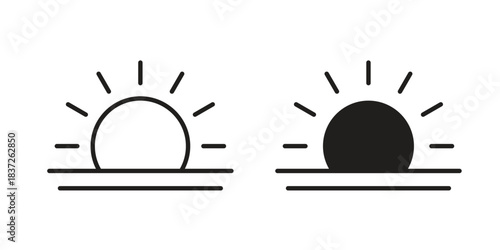 Sunrise icons set. Simple set of vector illustrations