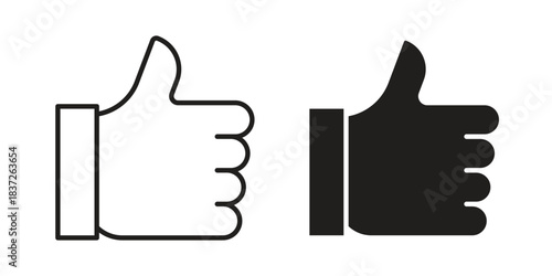 thumbs up icons set. Simple set of vector illustrations