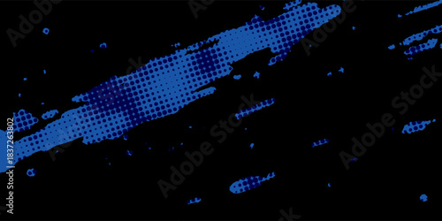 sports background, banner design in blue and black with pointed shapes and empty space. brush stroke pattern