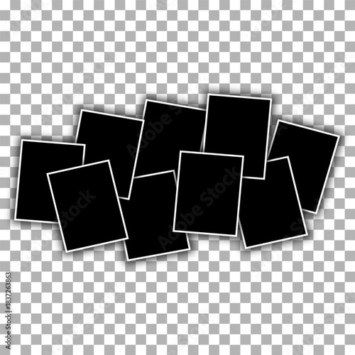 Photo frames. Blank photo collage template made of many parts. Eps 10