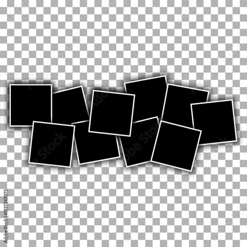 Photo frames. Blank photo collage template made of many parts. Eps 10