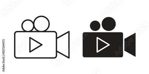 Video camera icons set. Simple set of vector illustrations