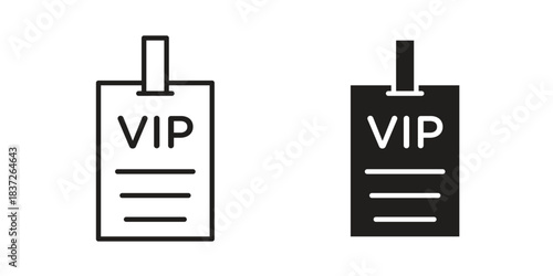VIP pass icons set. Simple set of vector illustrations