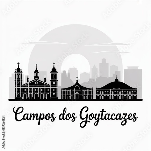 Campos dos Goytacazes Skyline Silhouette — Historic Cultural Hub of Northern Rio Vector Illustration