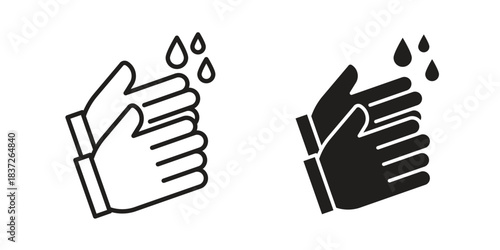 Wash hands icons set. Simple set of vector illustrations
