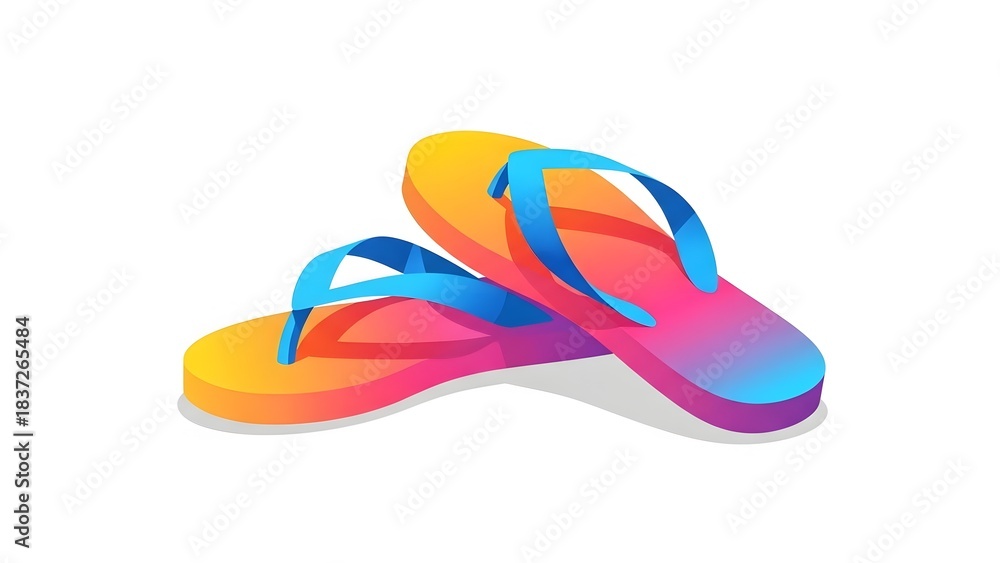 Naklejka premium Colorful gradient flip-flops