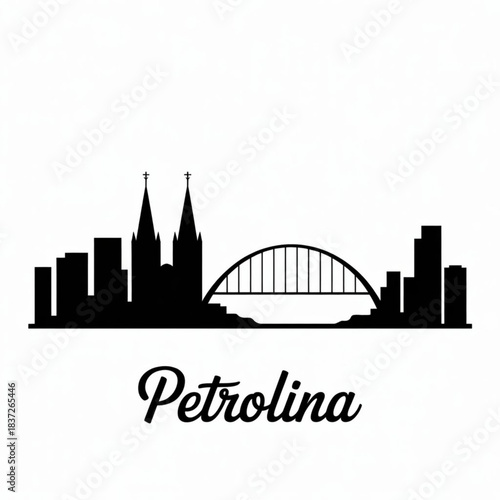 Petrolina Skyline Silhouette — São Francisco Riverfront City in Northeastern Brazil Vector Illustration