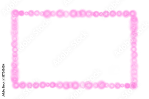 pink color square frame,  A series of circles frame