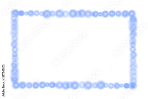 Blue green color square frame,  A series of circles frame