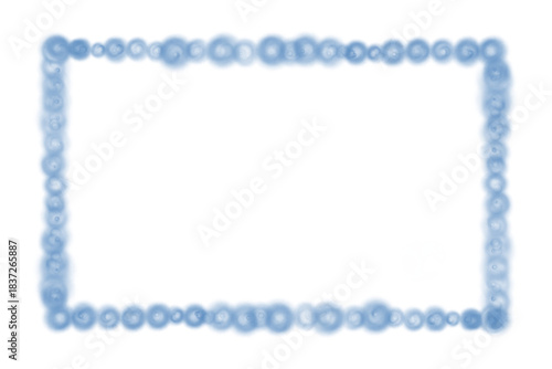 Blue green color square frame,  A series of circles frame