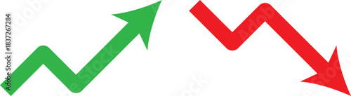 Upward and downward icon set. Directional arrows symbols. Increase Decrease Icons. Growth and decline signs. Vertical movement sign
