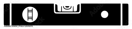 A black and white silhouette of a spirit level, black, briefcase, clipboard, flat, folder, icon, illustration, against transparent background