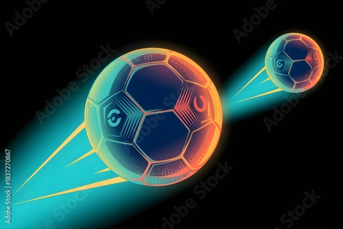 abstract background with glowing spheres