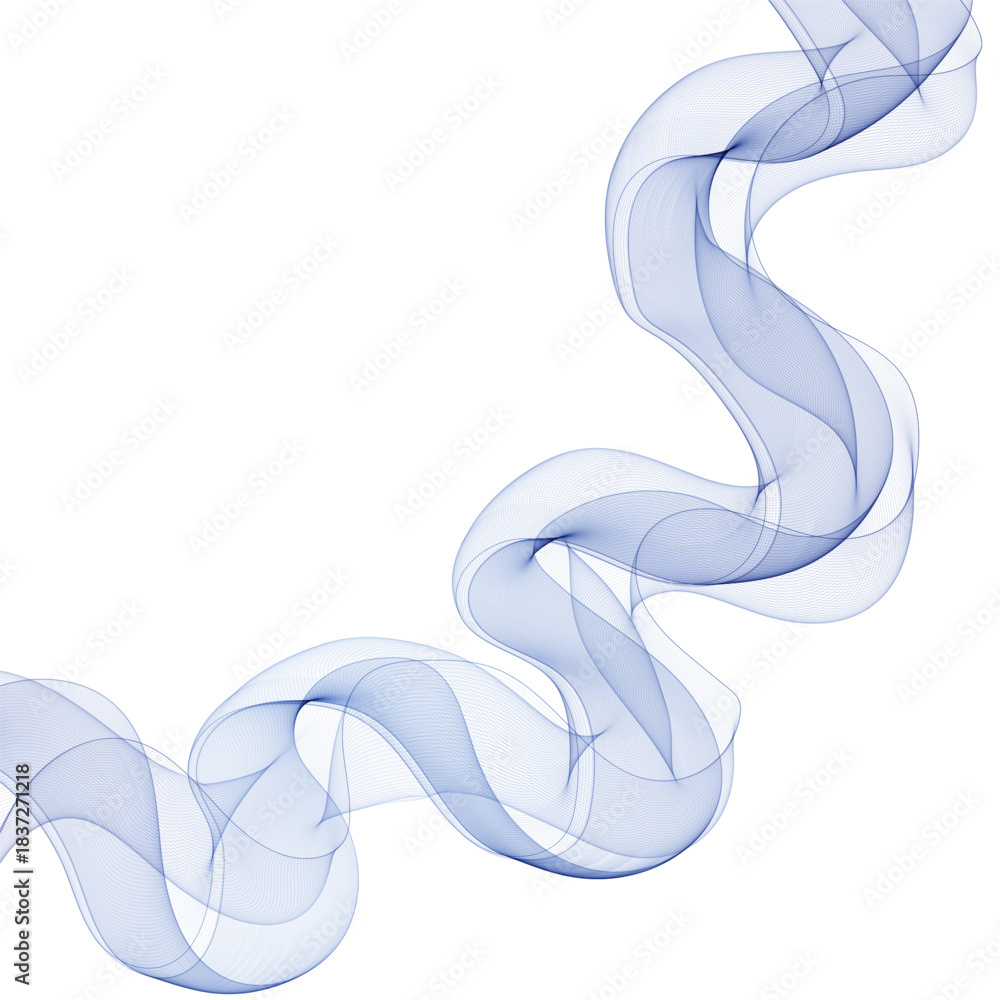 Obraz premium Blue vector wave. Decor element. Layout for advertising. Eps 10