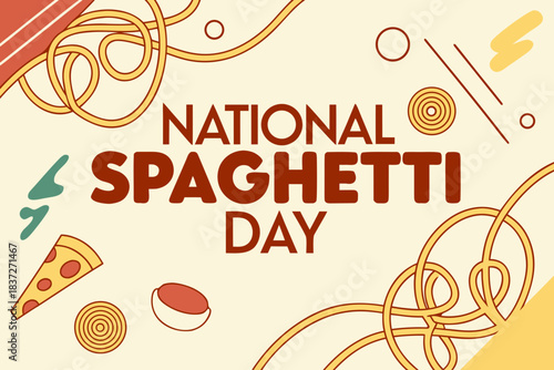 National Spaghetti Day with delicious Pasta image